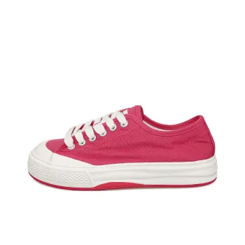B10CROWN Anti Slip Wear Resistant Breathable Lightweight Low Top Canvas Shoes Women's Rose Red
