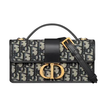 DIOR Oblique Printed Fabric Handbag Shoulder Bag Crossbody Bag Mini Women's Blue