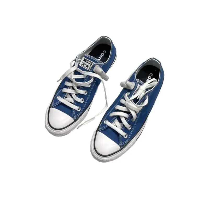 Converse ALLSTAR Anti Slip Wear Resistant Low Top Canvas Shoes Unisex Blue-2
