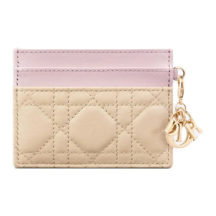 DIOR Lady Dior Lambskin Card Holder Card Holder Women's Pink Beige & Soft Pink-1