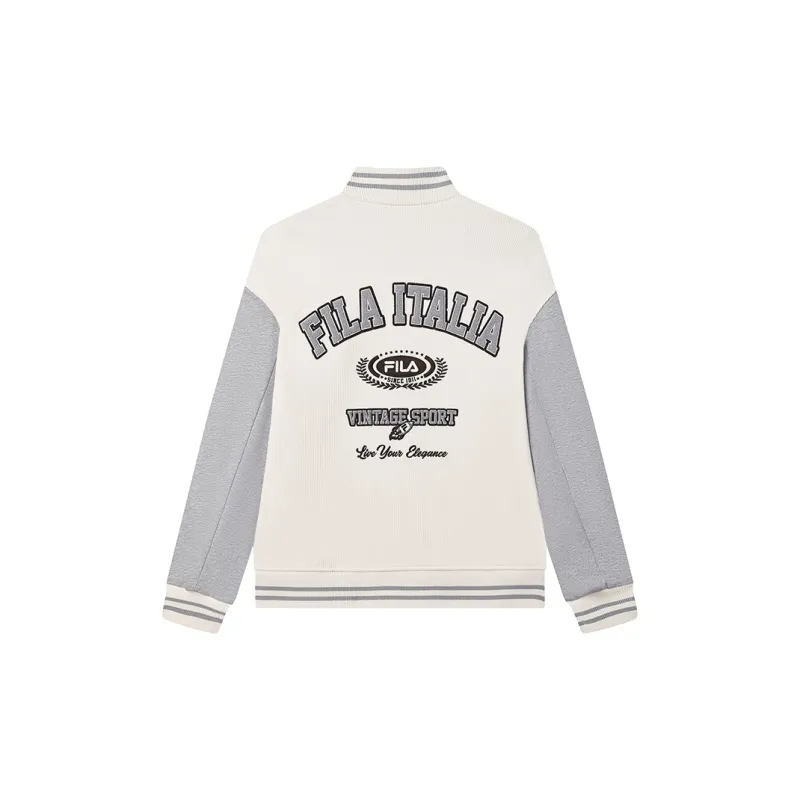 FILA Baseball Jacket Unisex Steam White-1