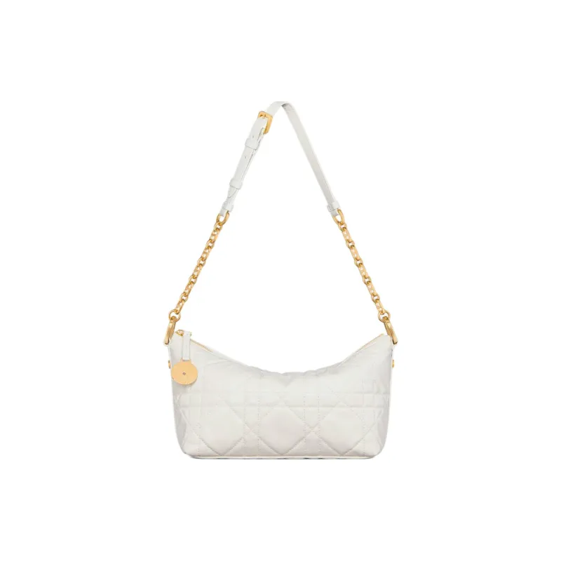 DIOR Lambskin One Shoulder Handbag Women's White-1