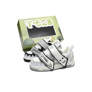 T628 Shark Puffy Shoes Abrasion Resistant Low Top Skateboard Shoes Unisex Box Included