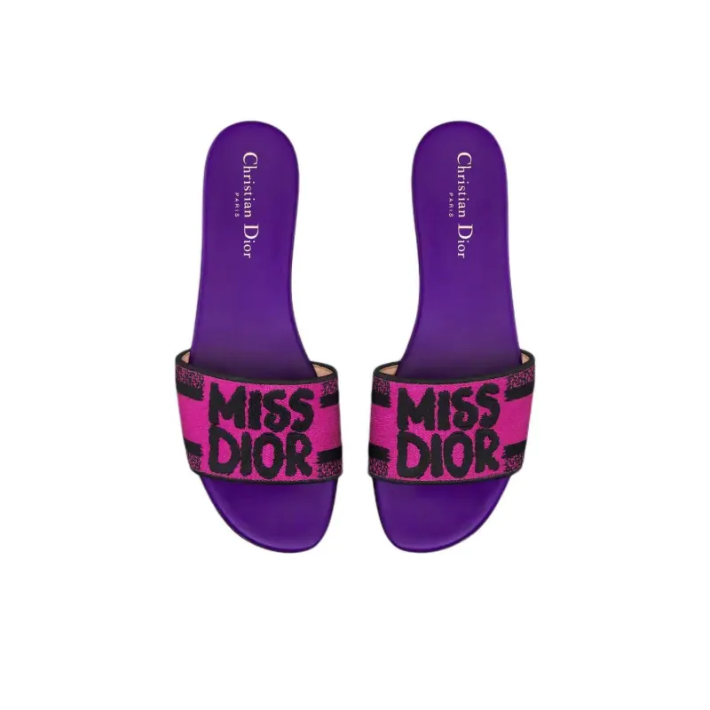 DIOR Dway Slide Slippers Women's Purple-3