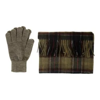 BARBOUR Tartan Scarf And Gloves Set