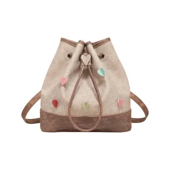 AILUXI Synthetic Leather Backpack Regular Women's Cream Brown