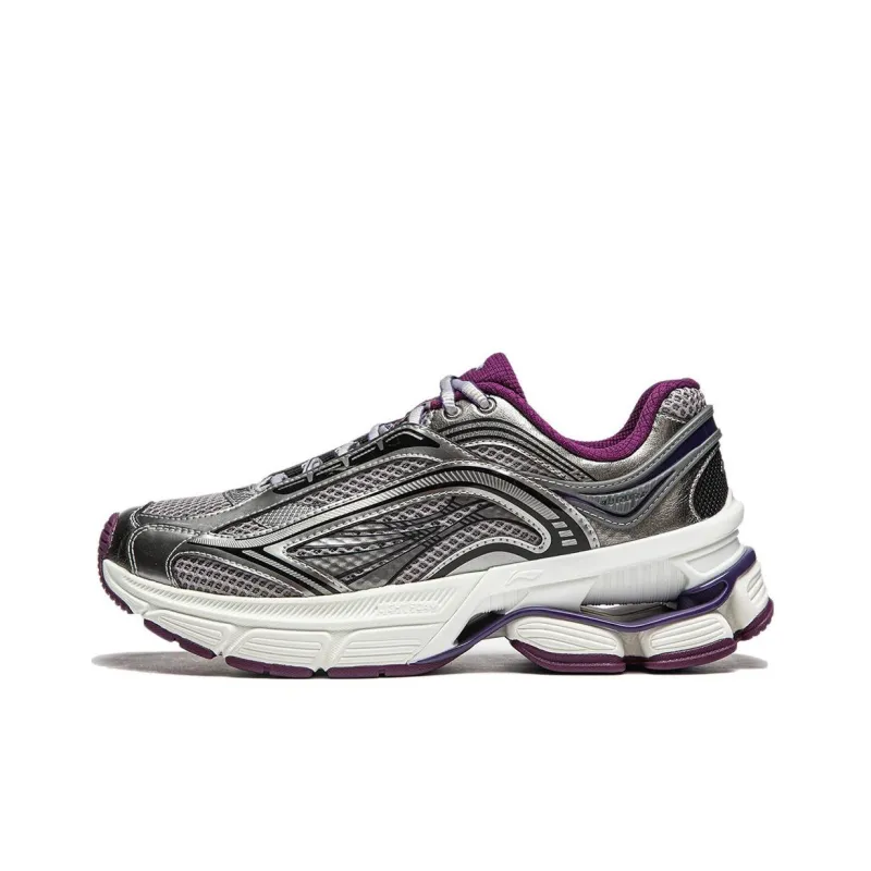 LINING Aurora RENEW Running Shoes Women's Low Top Base Station Silver/Geological Gray-0