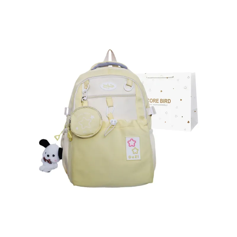CORE BIRD Nylon Backpack Regular Women's Pink/Purple/Yellow/Blue/Black-3