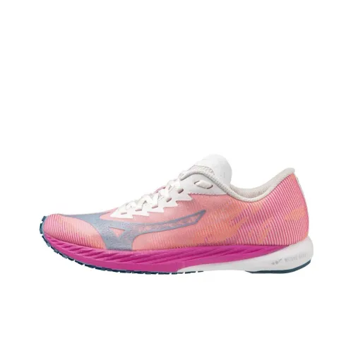 Mizuno Wave Duel 3 Anti Slip Wear Resistant Low Top Casual Running Shoes Women's Pink