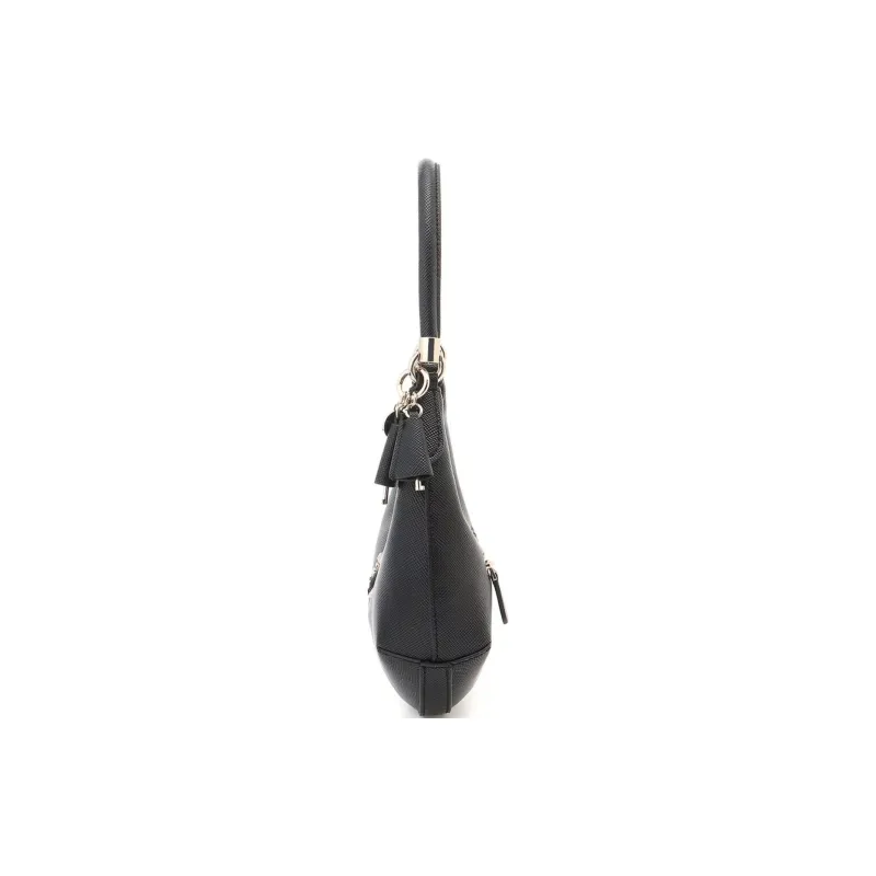 GUESS Polyurethane Crescent Moon Handbag Crossbody Bag Shoulder Bag Small Size Women's Black-3