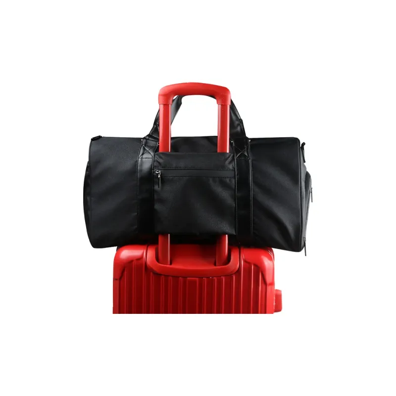 DOSRFINI Polyester Travel Bag Large Size Unisex Black/Pink/Blue-3