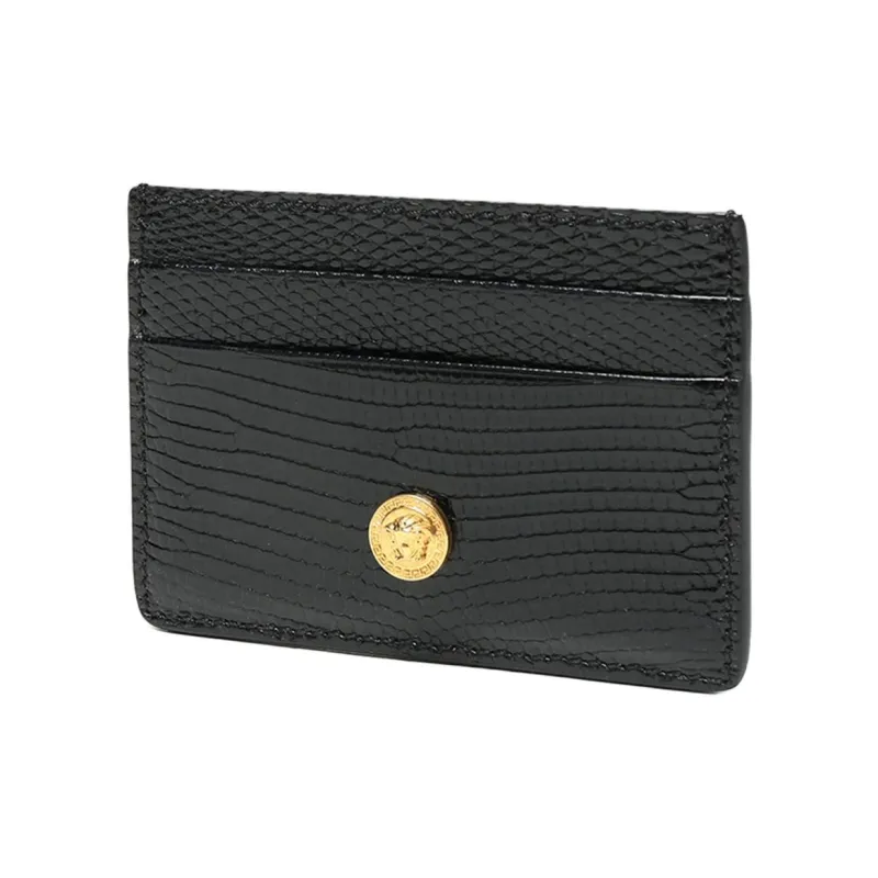 FANSIZHE Leather Card Holder Card Holder Unisex Black-1