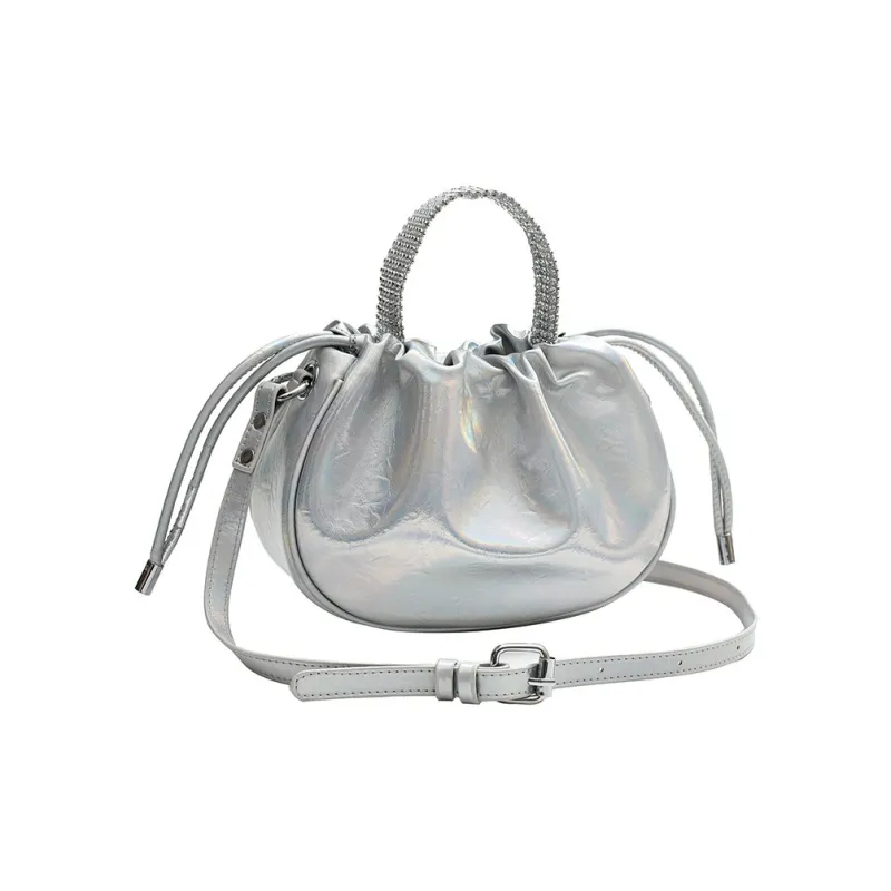 DALO PU One Shoulder Bucket Crossbody Handbag Women's Silver/Multicolor/Gold/Black-5