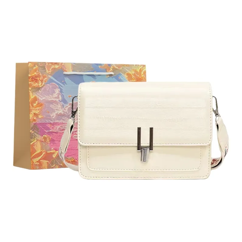 BRINCH PU Small Square Bag Shoulder Bag Women's Silver/White/Black-4