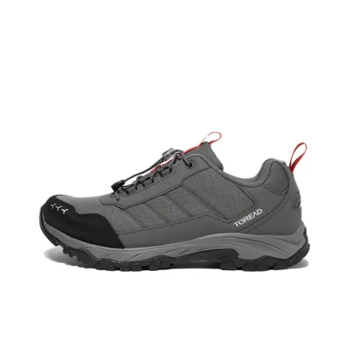 TOREAD Anti-Slip Wear-Resistant Low-Top Trekking Shoes Men's Gray Black Red
