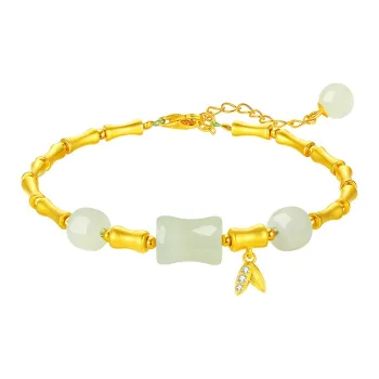 MAMADESHOUHU Hetian Jade Bracelets Pale Greenish-White Jade Women's