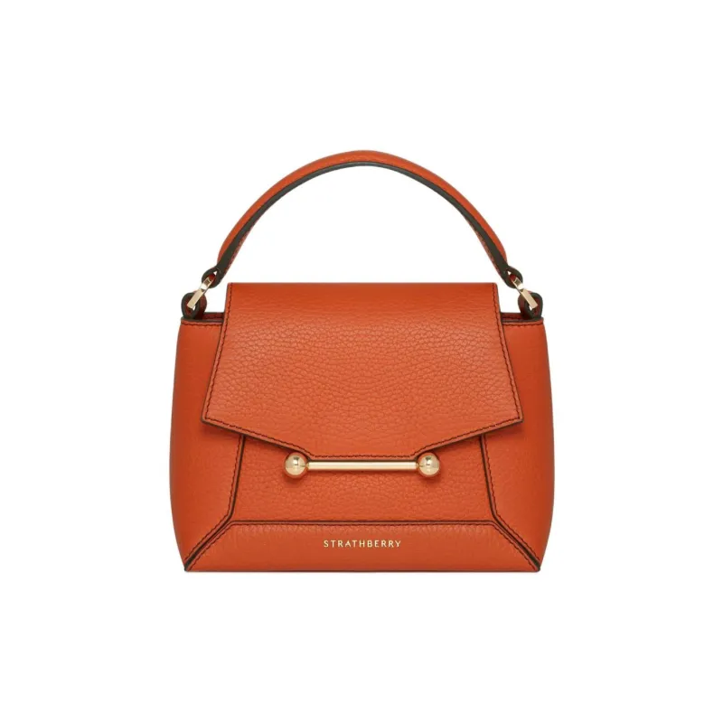 Strathberry Grained Calfskin Shoulder Bag Crossbody Bag Handbag Nano Women's Orange-0