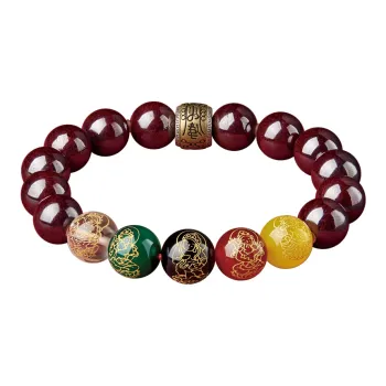 Moonstone Edge Cinnabar Jade Bracelets Unisex