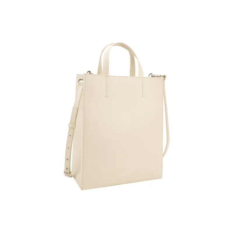 CALVIN KLEIN Cow Leather One Shoulder Handbag Medium Size Women's Cream White-1