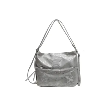 DALO PU Backpack On The Shoulder Women's Silver/Black/White