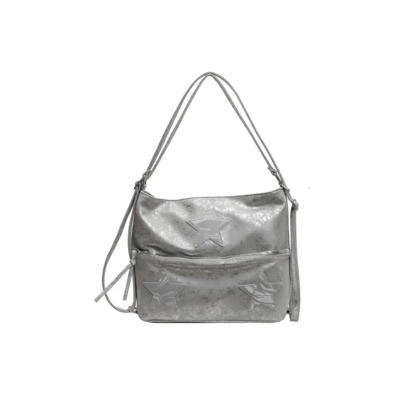 DALO PU Backpack On The Shoulder Women's Silver/Black/White-0