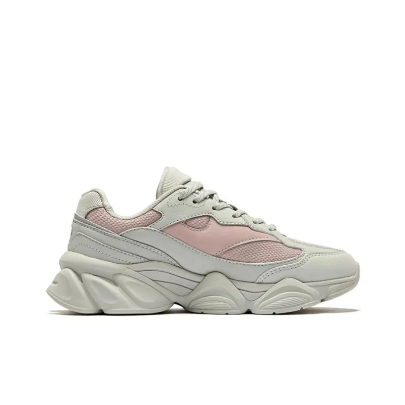 Erke East Rising Anti-Slip Wear-Resistant Low-Top Casual Shoes Women's Gray Pink-1