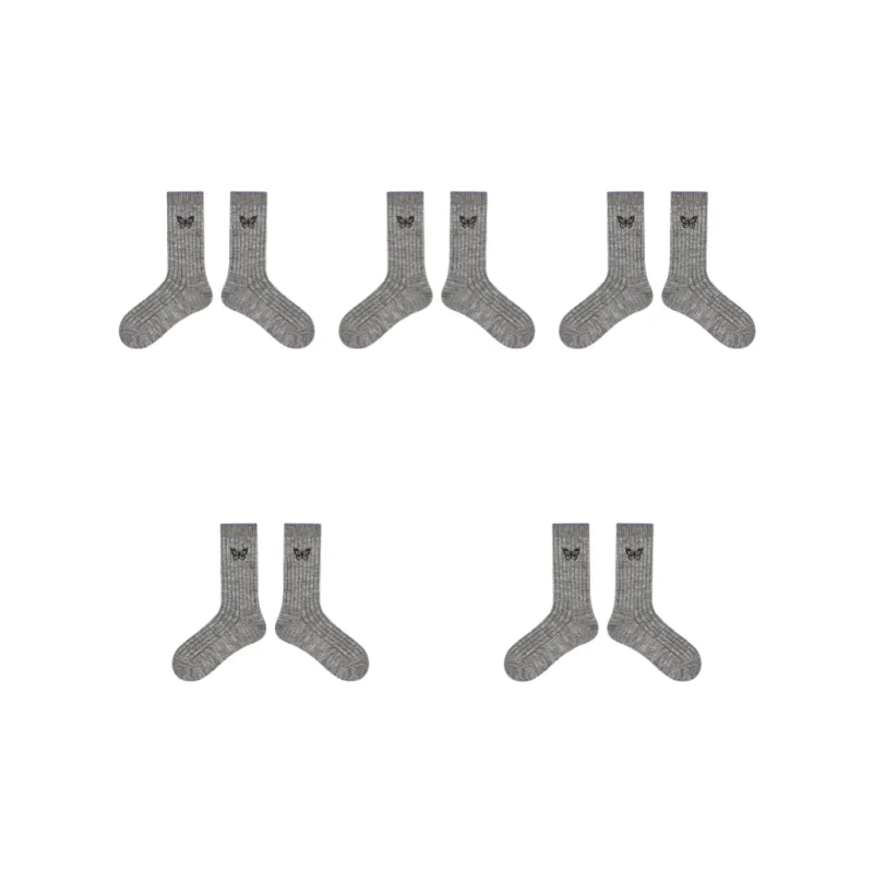 Vine Color Mid Calf Socks Women's 5 Pack-3