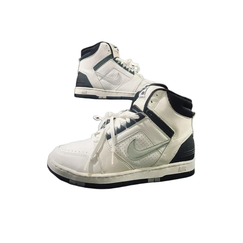 Nike Air Force 2 Anti-Slip Wear-Resistant High-Top Basketball Shoes Men's White Black-2