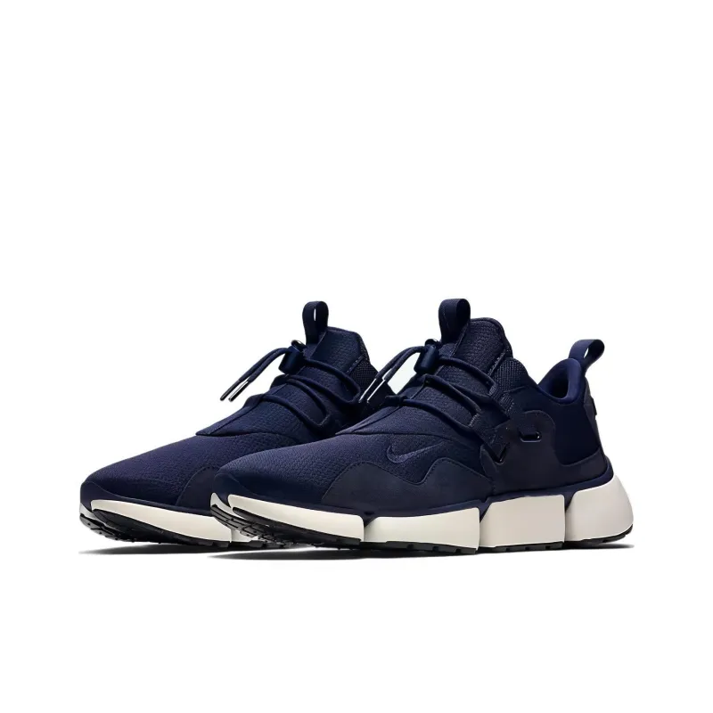 Nike Pocket Durable Breathable Low Top Running Shoes Men's Blue White-2