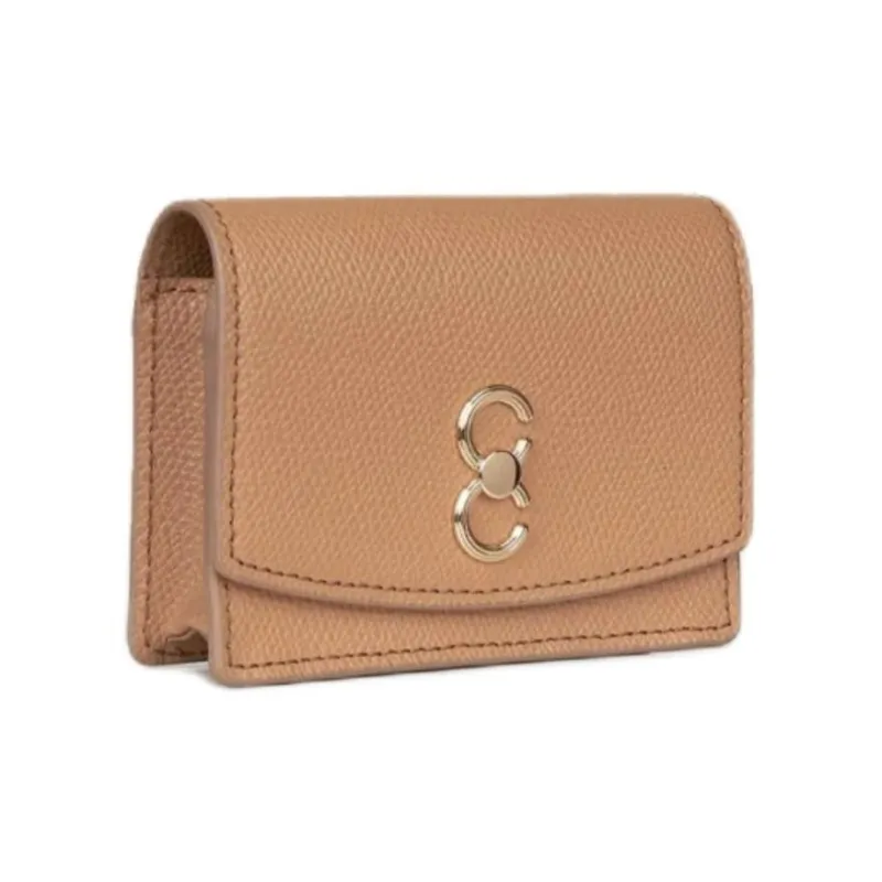CAFUNE Leather Card Holder Women's Camel-1
