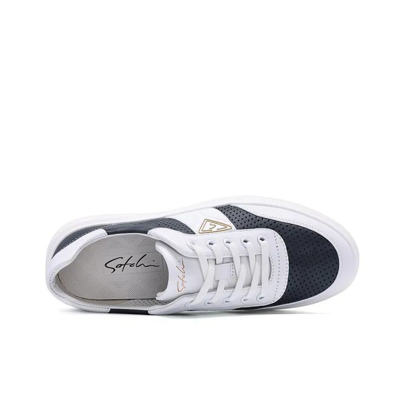 Satchi Breathable Wear Resistant Cushioning Low Top Casual Shoes Men's Black White-3