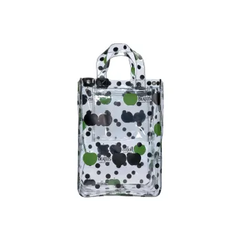 CDG PVC Polyvinyl Chloride Tote Bag, Shopping Bag, Handbag Small Size Unisex Black Green