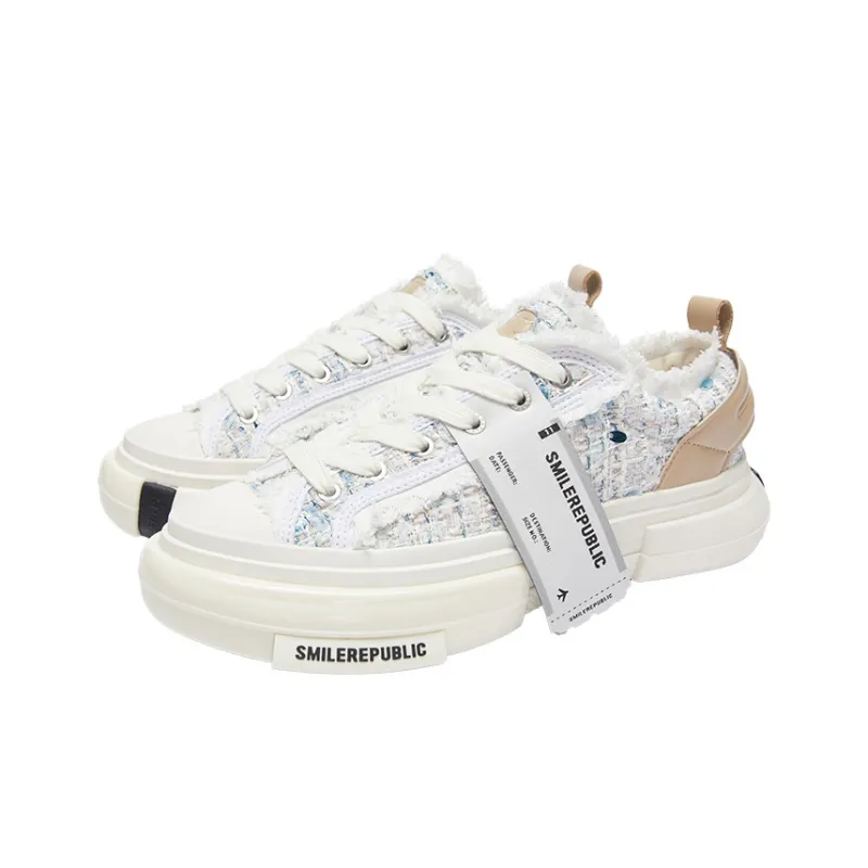 SMILEREPUBLIC INCEPTION DREAMY PINK/BLUE Height Increasing Low Top Canvas Shoes Unisex Blue Pink-2