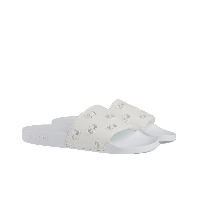 GUCCI Women's Rubber Gg Slide 'White' Women's-2