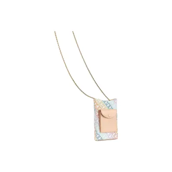 CAFUNE Recycled Canvas With Leather One Shoulder Crossbody Cell Phone Pouch Women's Nude Pink/Multicolor