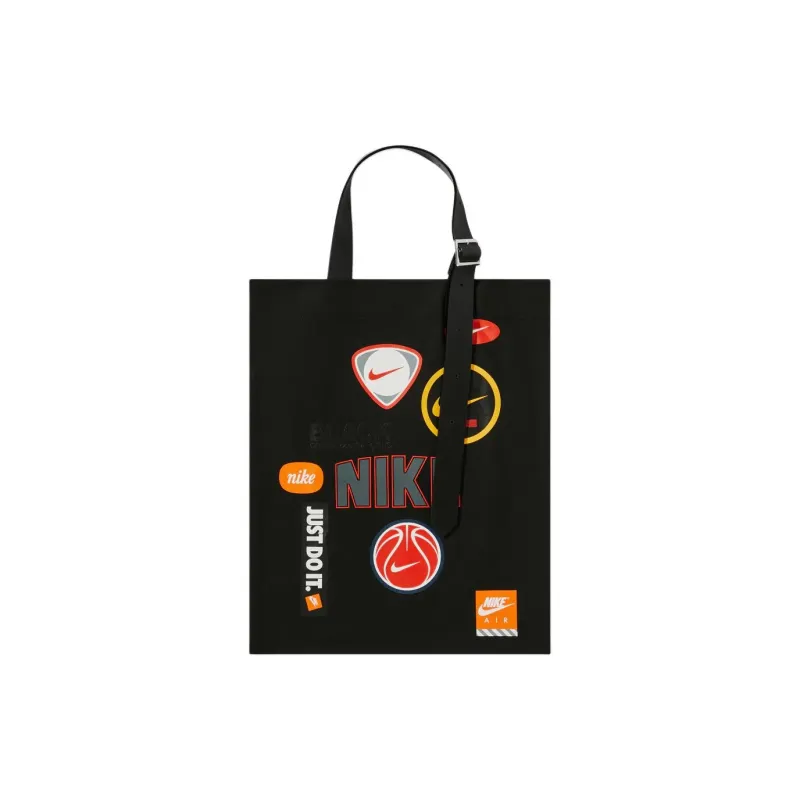 CDG Nike Collaboration Cotton With Recycled Leather Handbag Men's Black-0