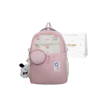 CORE BIRD Nylon Backpack Regular Women's Pink/Purple/Yellow/Blue/Black