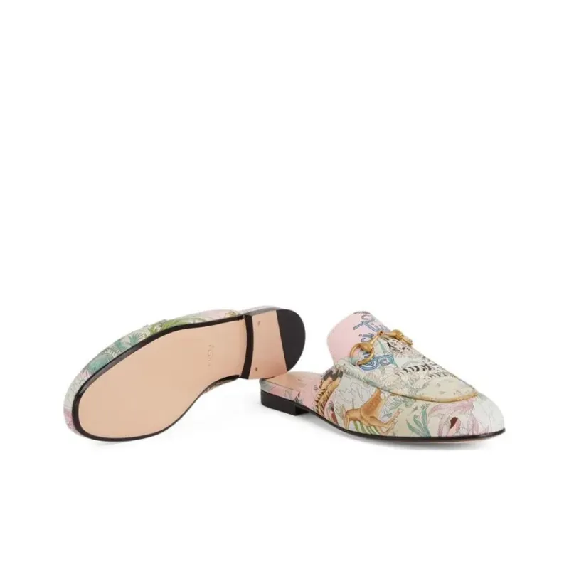 GUCCI Princetown Wrap-toe Slippers Women's Pink-4