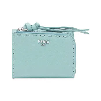 FENDI Peekaboo Calfskin Wallet Women's Light Blue