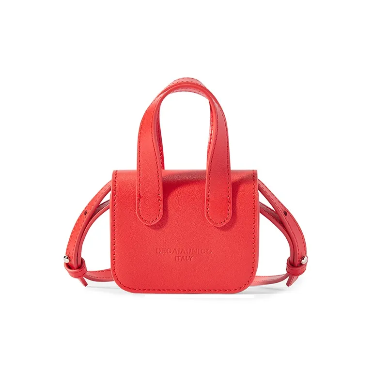 DEGAIA Cow Leather Shoulder Bag Crossbody Bag Handbag Small Size Women's Red-0