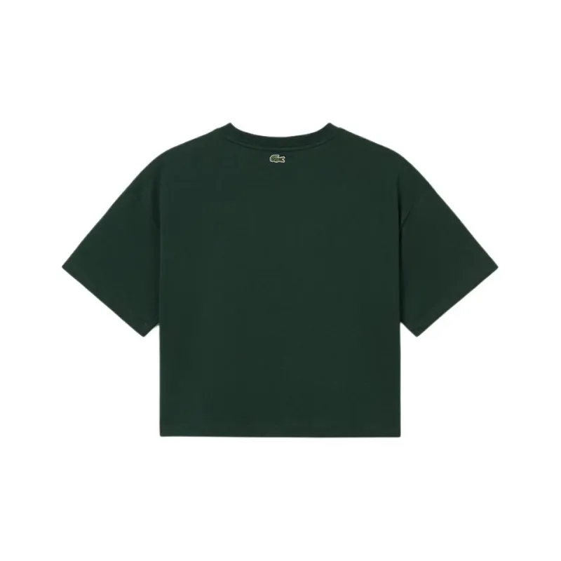 LACOSTE Drop Shoulder Sleeve T-Shirt Women's Dark Green-1
