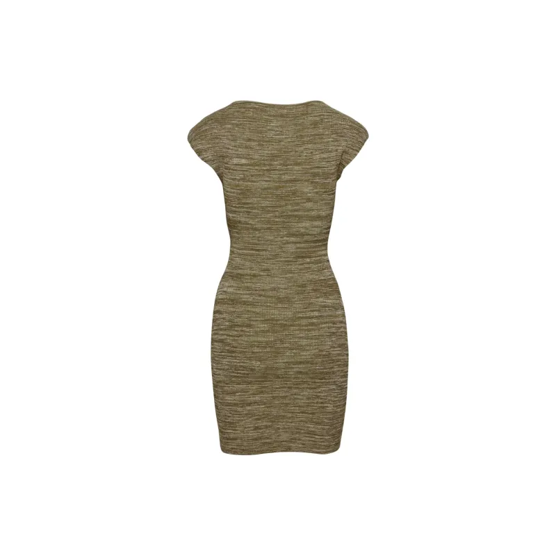 ARITZIA Wilfred Free Cut-Out Knit Mini Dress Short-Sleeved Dresses Women's Space Dye Shitake/Space Dye Mushroom-1