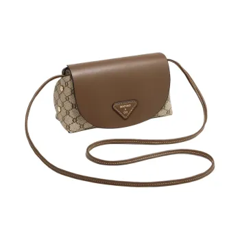 Marino Orlandi Synthetic Leather Cell Phone Pouch, Shoulder Bag, Crossbody Bag Women's Khaki/Coffee