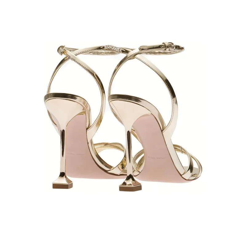 MIU MIU Crystal-embellished Metallic 110mm Sandals-3