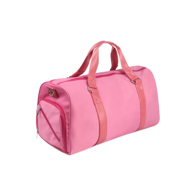 DOSRFINI Polyester Travel Bag Large Size Unisex Black/Pink/Blue-4