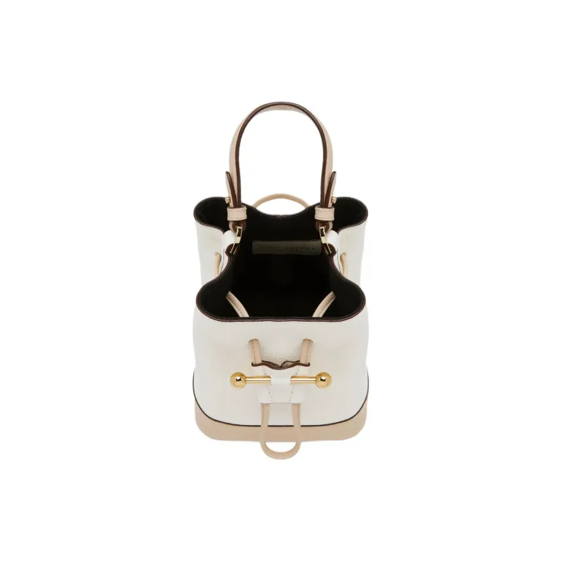 Strathberry Grained Calfskin Bucket Bags One Shoulder Handbag Crossbody Bag Women's White & Pink-3
