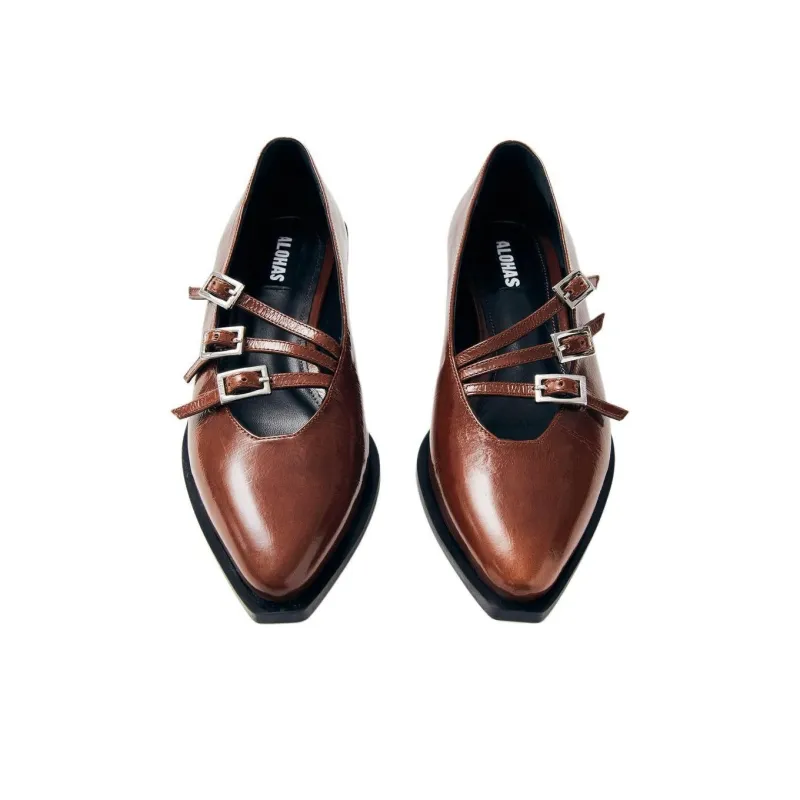 ALOHAS Jive Oni Casual Single Shoes Women's Brown-3
