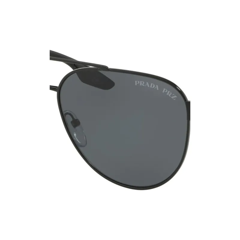 PRADA Acetate Irregular Shape Sunglasses Men's Black-1