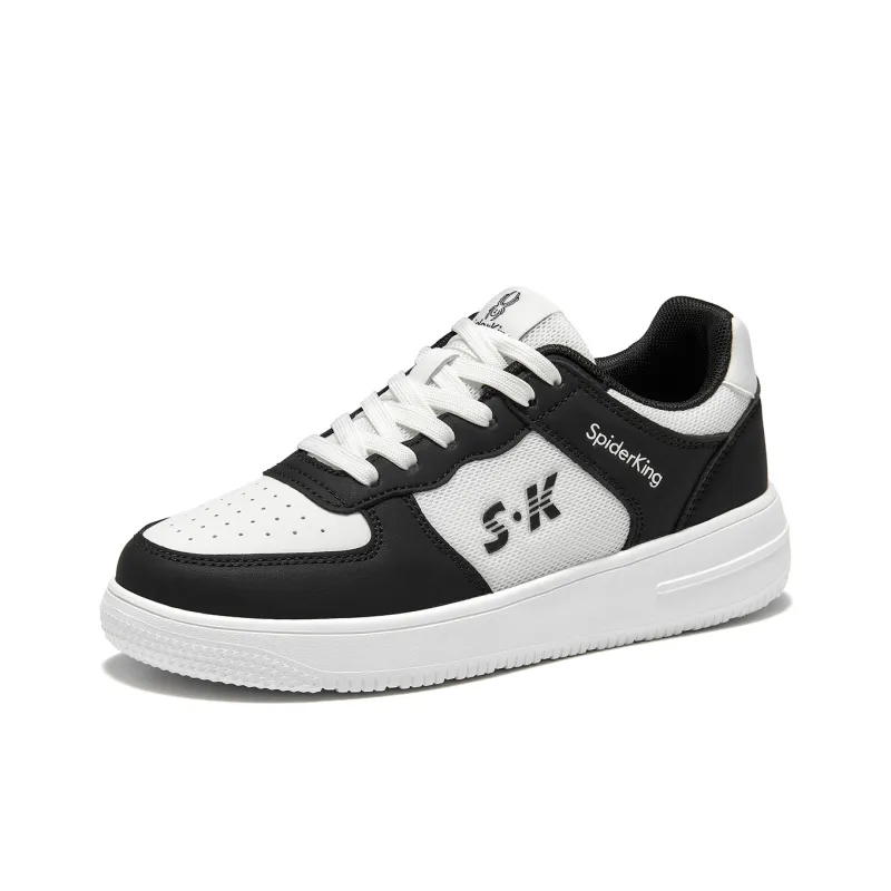 Spider King Low Top Skateboard Shoes Women's Black White-3