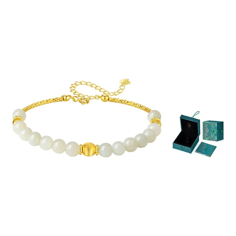 MAMADESHOUHU Hetian Jade Bracelets Pale Greenish White Jade Women's-1